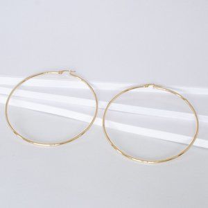 XLarge 70 mm Gold Hoop Earrings Real 10K Yellow Gold Hoops NEW! Stamped 10K